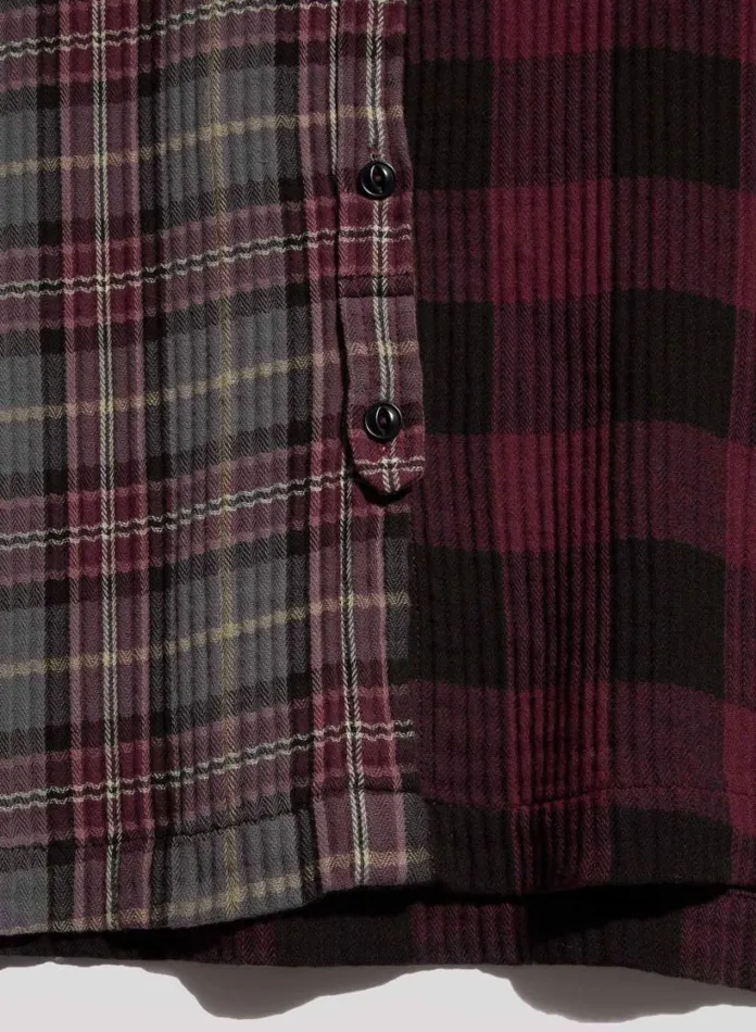YMC Marianne Check Shirt Burgundy Multi Womens Shirts