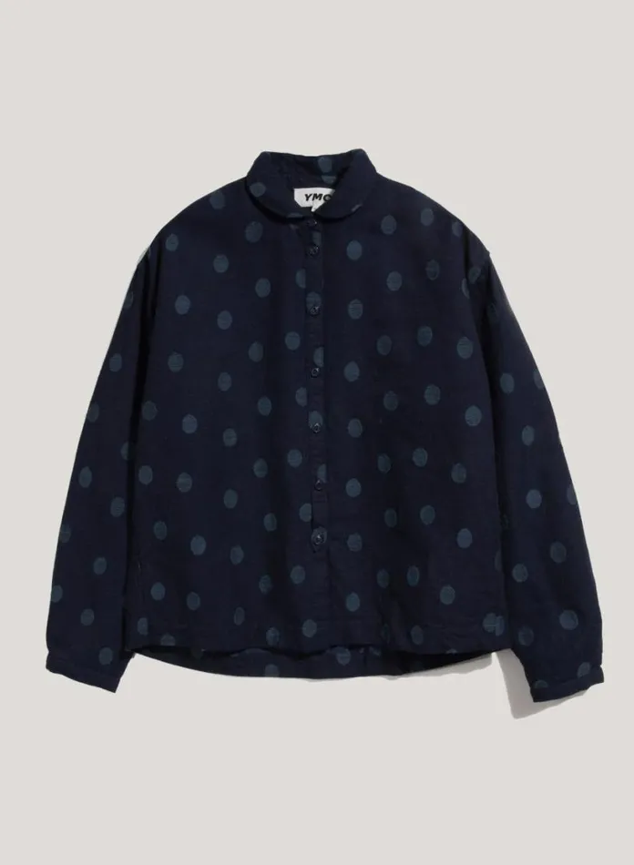 YMC Marianne Jacquard Shirt Indigo Womens Shirts