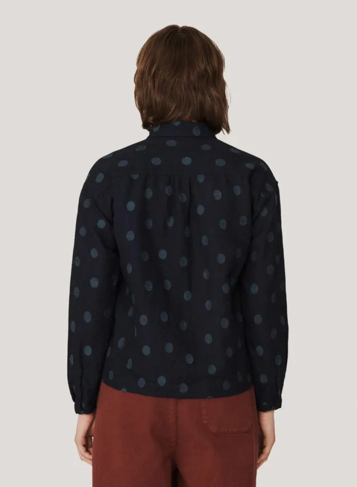 YMC Marianne Jacquard Shirt Indigo Womens Shirts