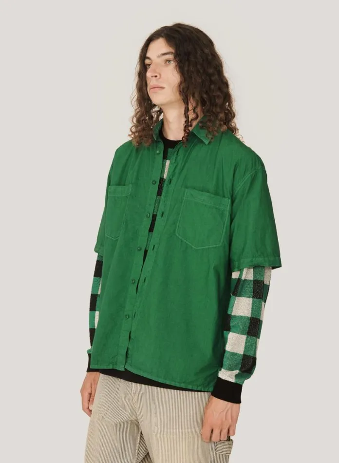 YMC Mitchum Shirt Green Mens Shirts