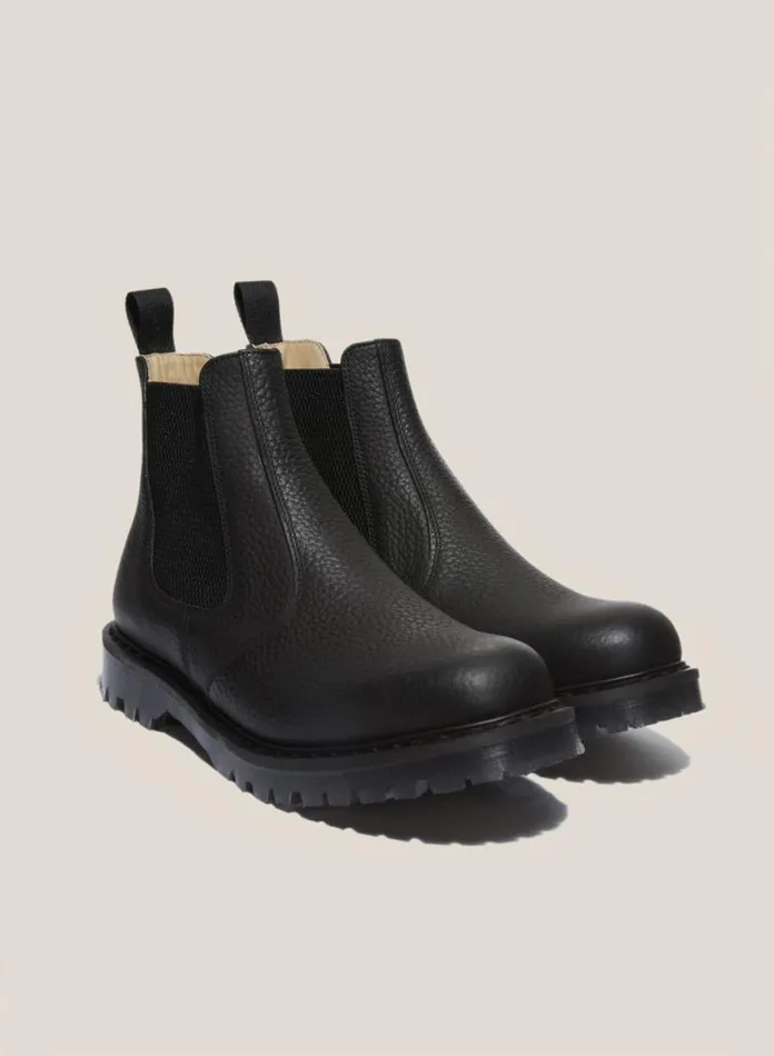 YMC Solovair X Leather Dealer Boots Black Womens Footwear