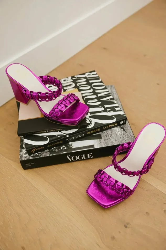 Zenda Metallic Platform Heels Pink Women Bohme Shoes
