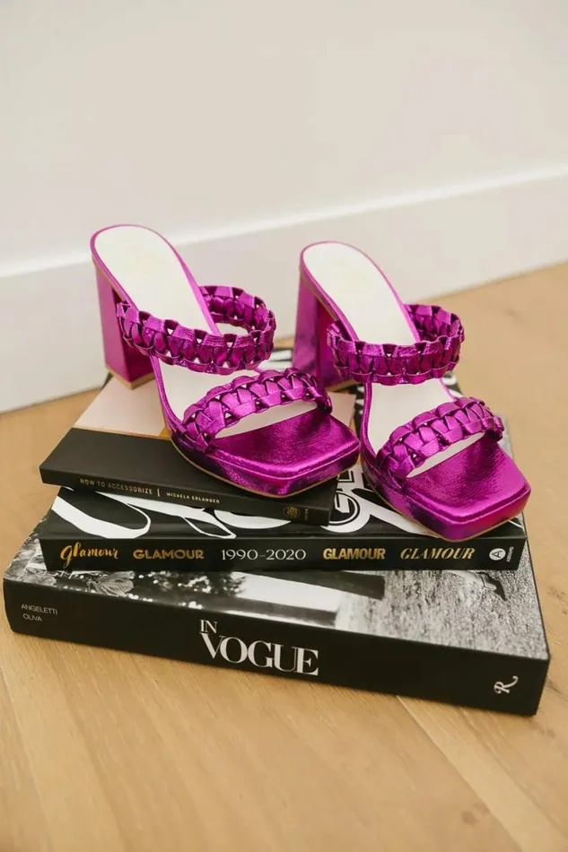 Zenda Metallic Platform Heels Pink Women Bohme Shoes
